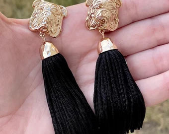 Bulldog Tassel Earrings