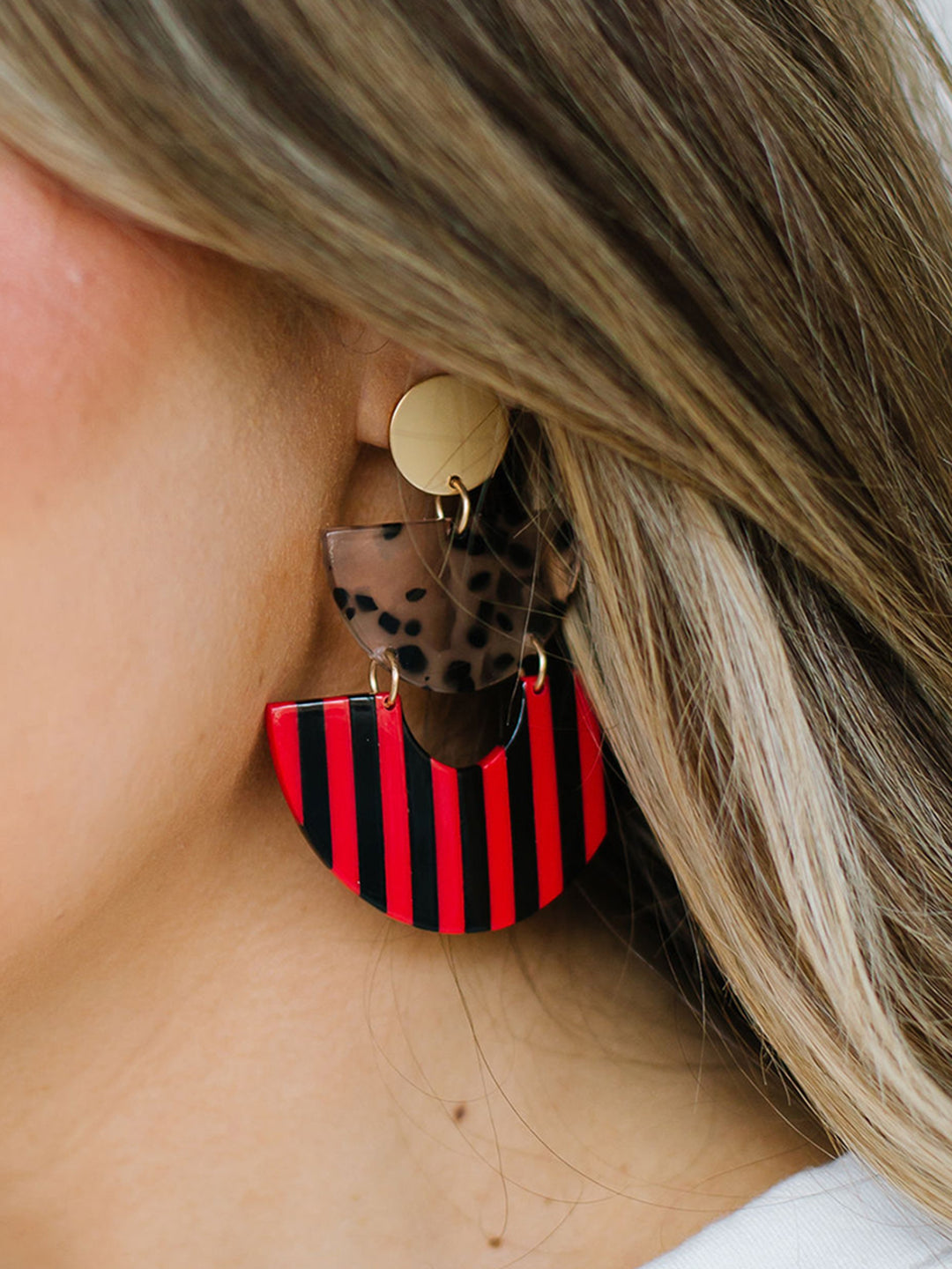 Red & Black Emorie Earrings