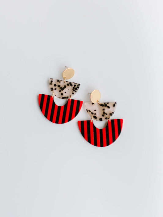 Red & Black Emorie Earrings