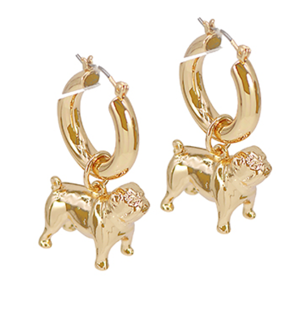 Gold Bulldog Medium Hoops
