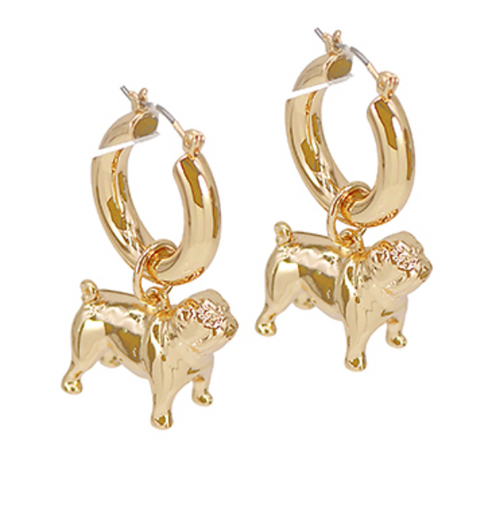 Gold Bulldog Medium Hoops