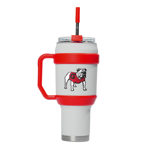 GEORGIA 40OZ STAINLESS STEEL TUMBLER - WHITE COLLEGE VAULT