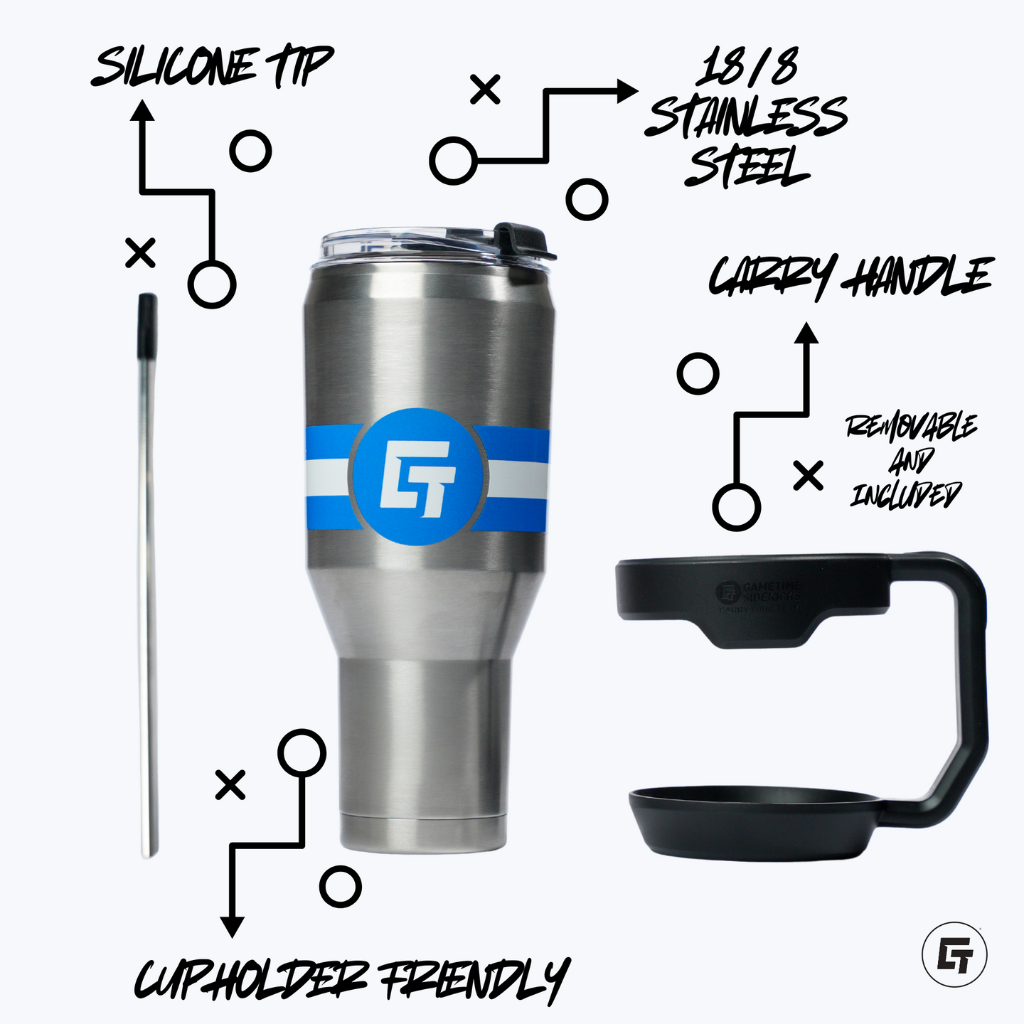 GEORGIA 40OZ STAINLESS STEEL TUMBLER - WHITE COLLEGE VAULT