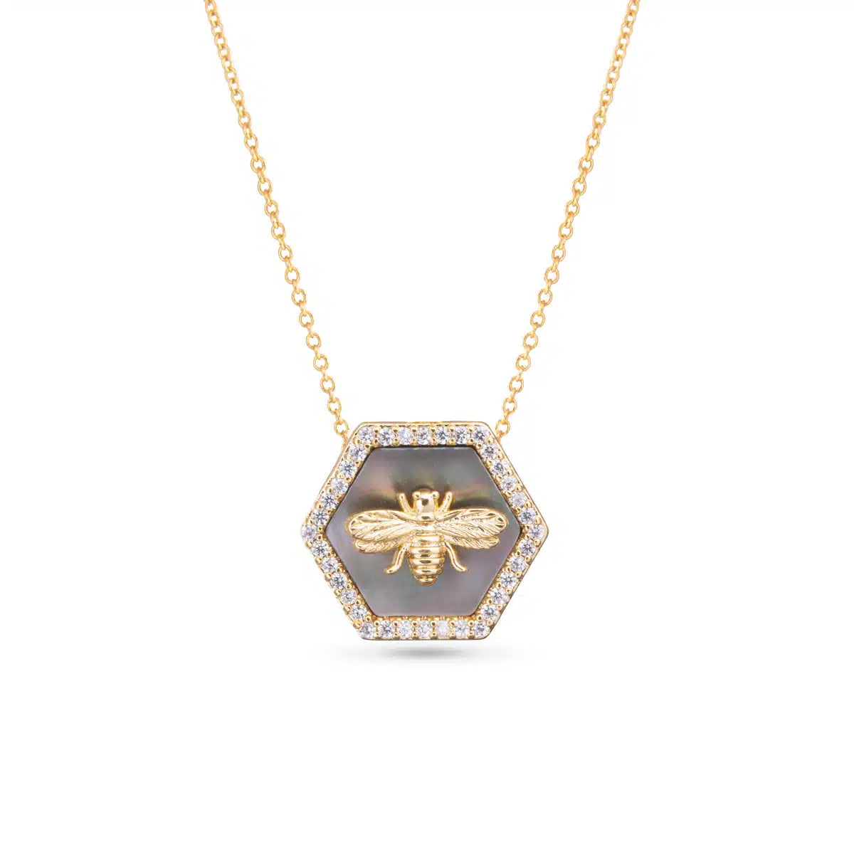 Amanda Blu Mother Of Pearl with Bee Necklace