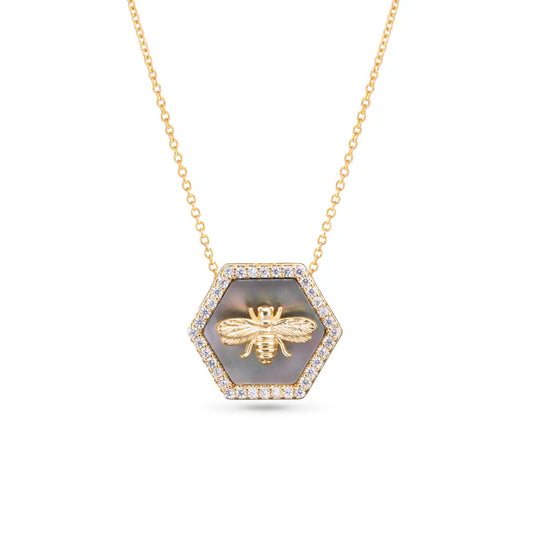 Amanda Blu Mother Of Pearl with Bee Necklace