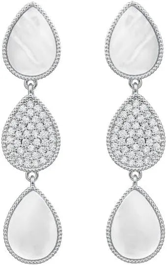 Amanda Blu mother of pearl triple drop Earrings