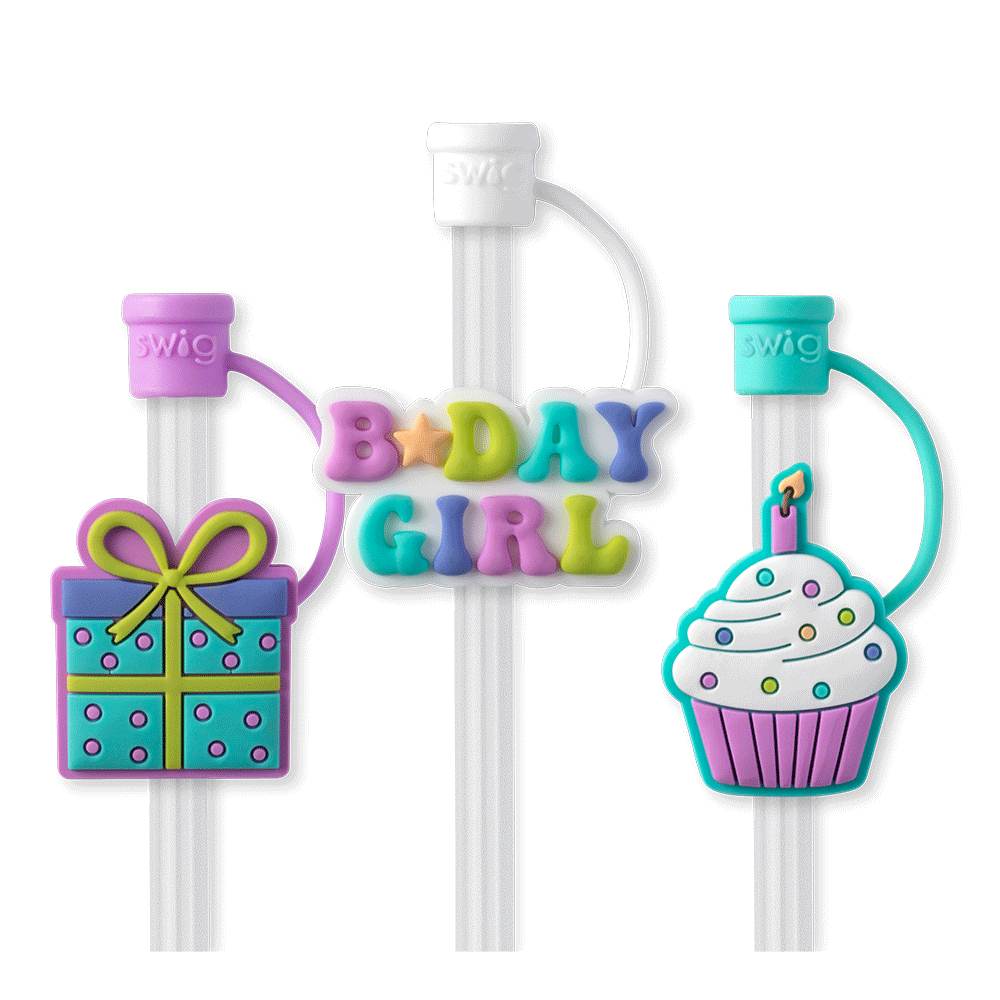 Birthday girl straw toppers