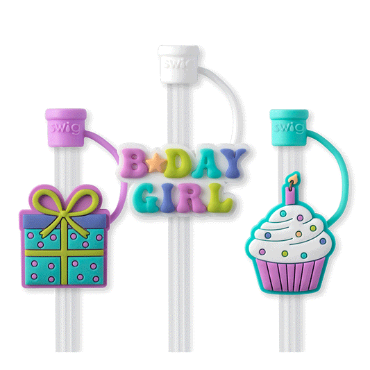 Birthday girl straw toppers