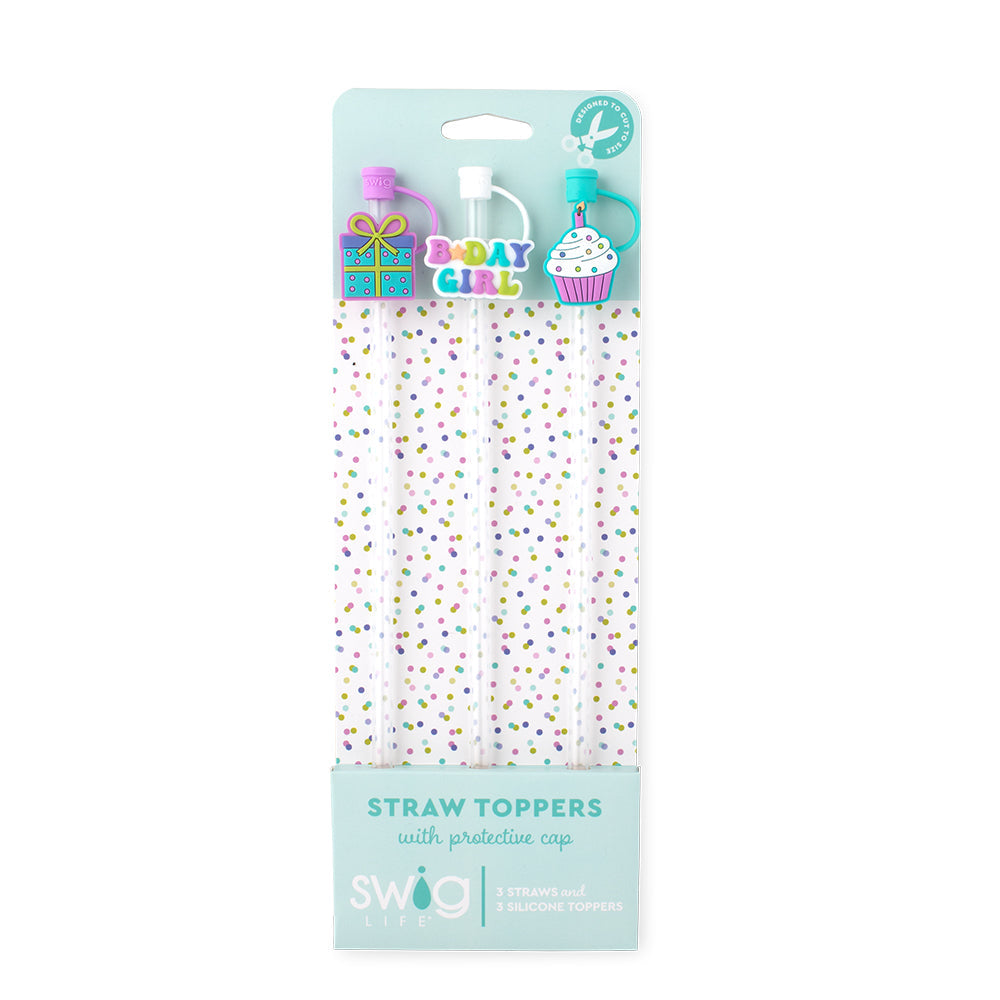 Birthday girl straw toppers
