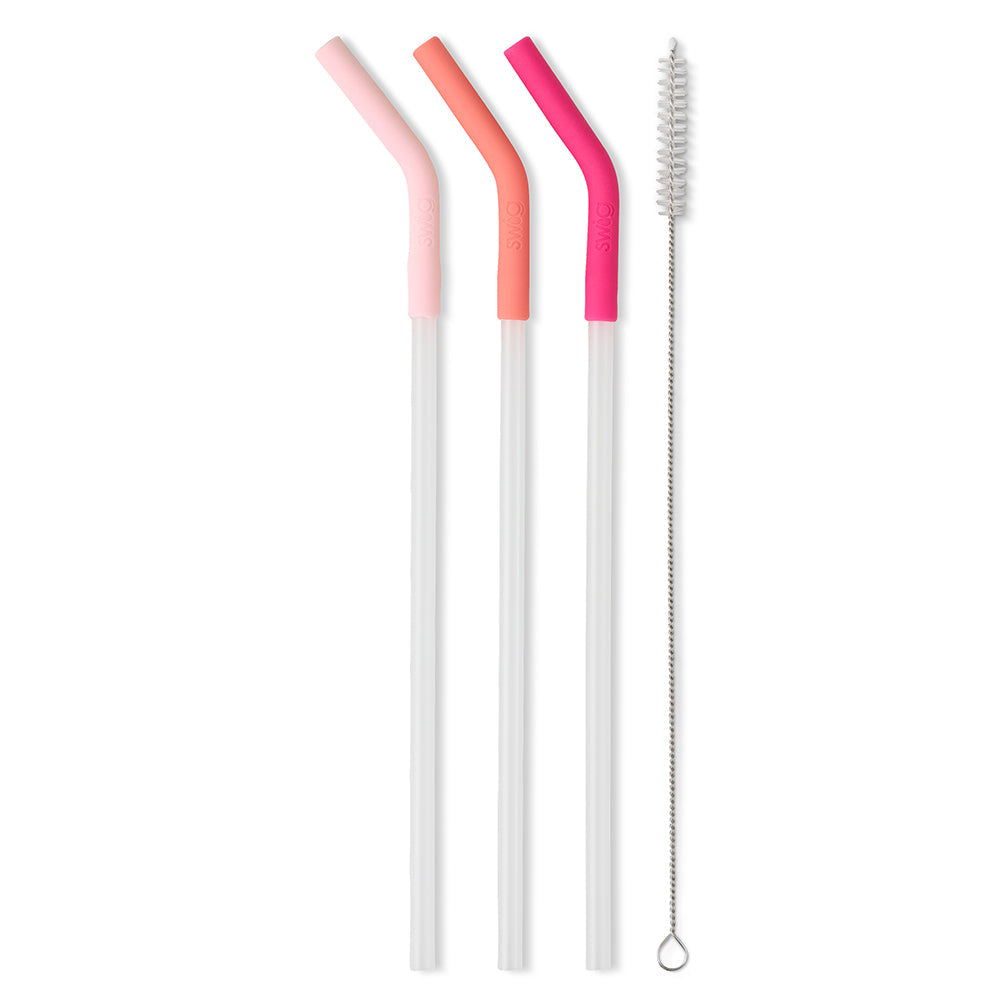 Swig flexible silicone straw set