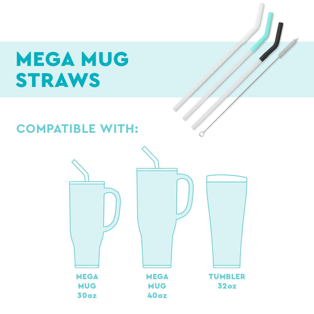 Swig flexible silicone straw set