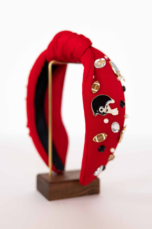 RED GAMEDAY BEADED HEADBAND