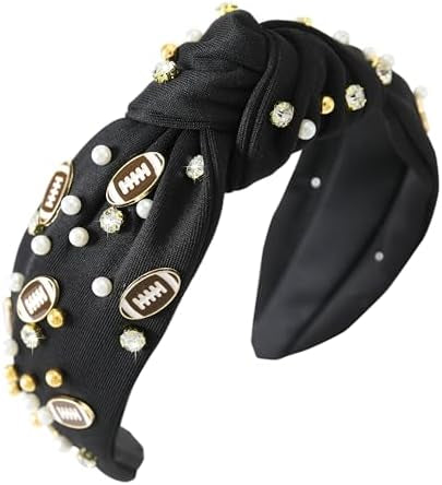 BLACK GAMEDAY BEADED HEADBAND