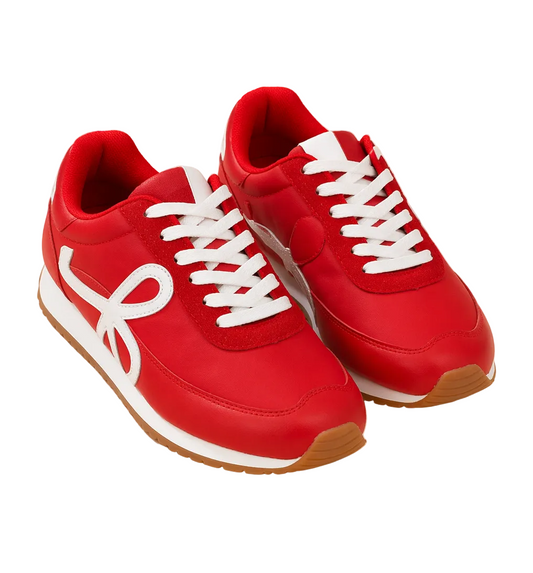 Red Leather Low Top Sneaker