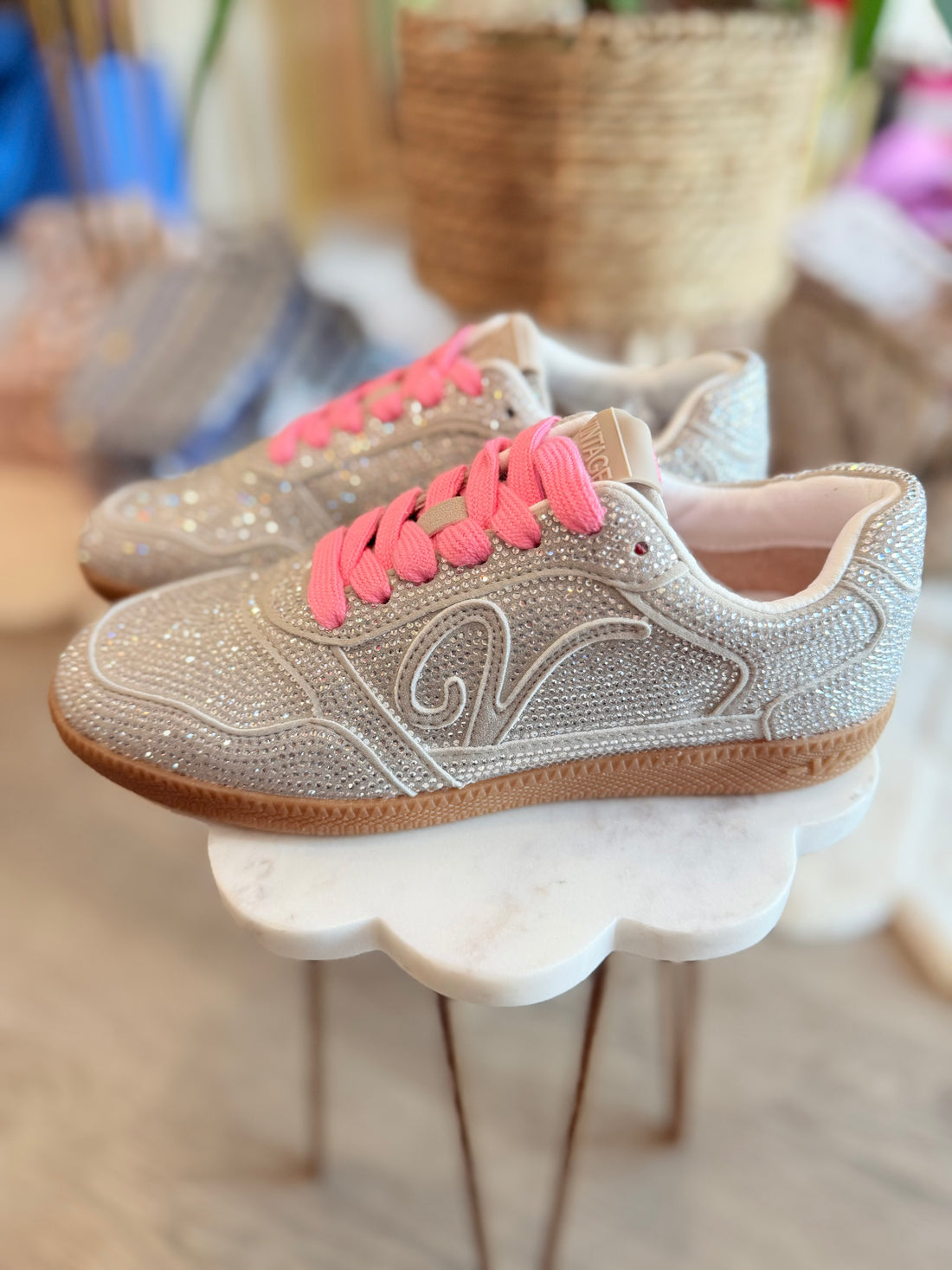 Vintage Havana silver Rhinestone Sneakers