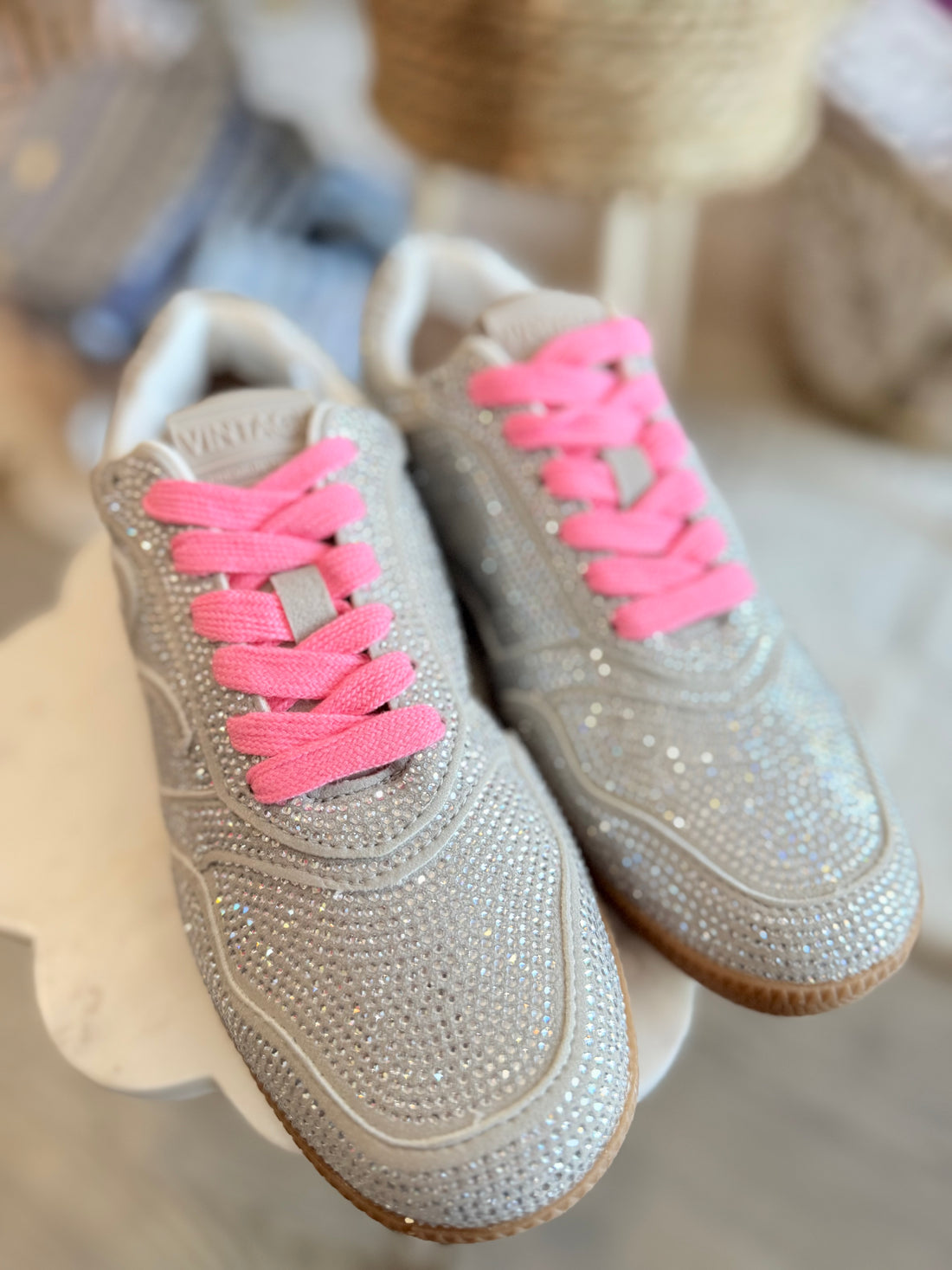 Vintage Havana silver Rhinestone Sneakers