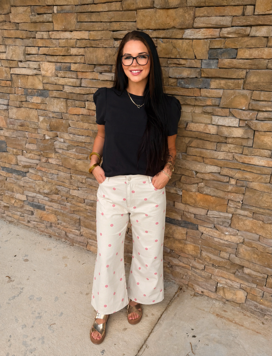 Pink Polka Dot Pants