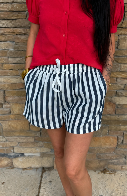 The Stripe & Twill Denim Shorts