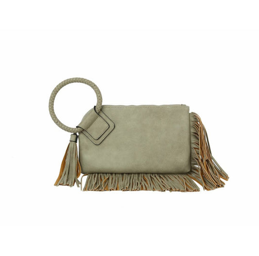 Clutch fringed evening purse