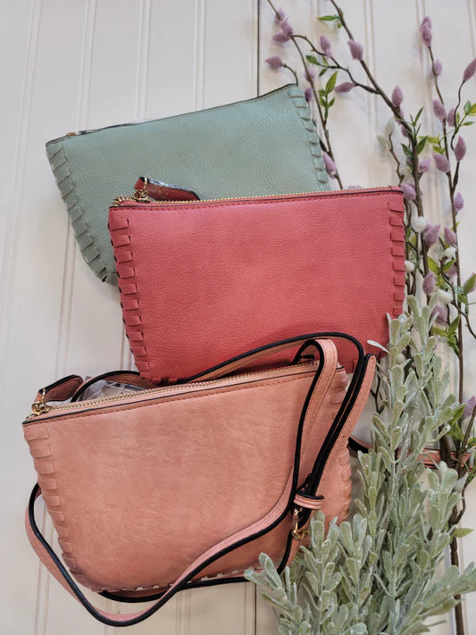 Bonnie Vegan Whipstitch Clutch/Crossbody