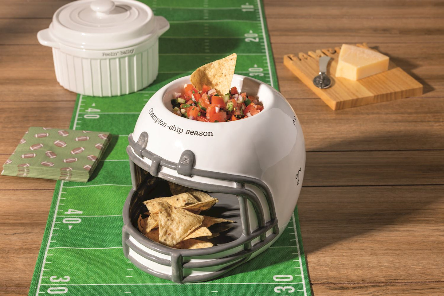 Football helmet chip n dip bowl
