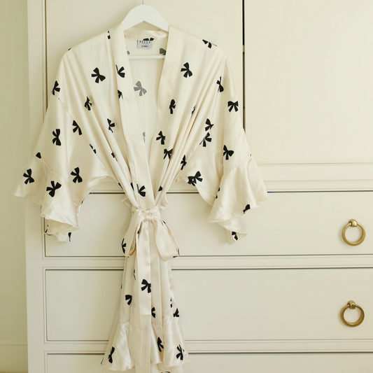 Ruffled Satin Robe