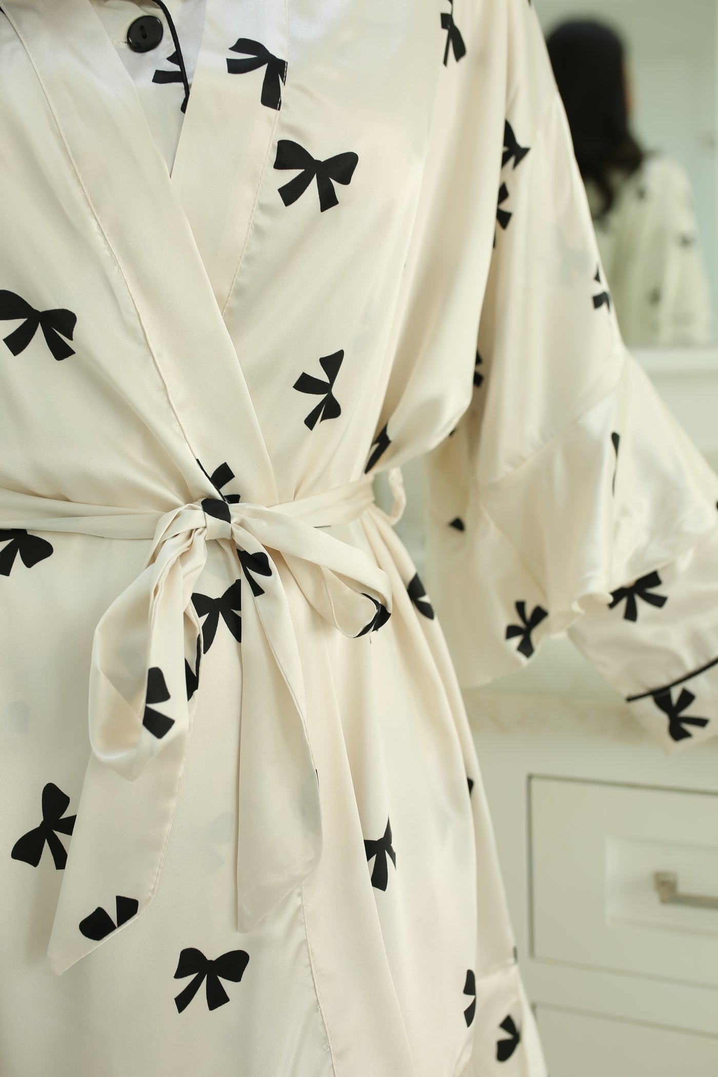 Ruffled Satin Robe