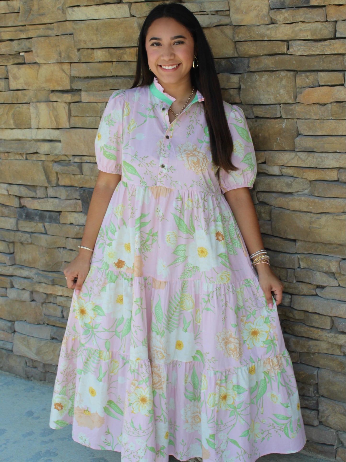 High Floral Maxi Dress