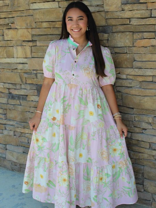 High Floral Maxi Dress
