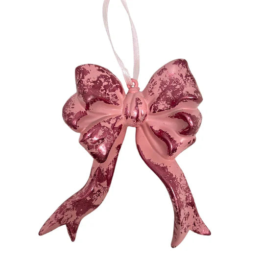Pink bow ornaments