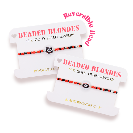 Beaded Blondes Georgia Logo Flip Bracelet on Color (extended Size)