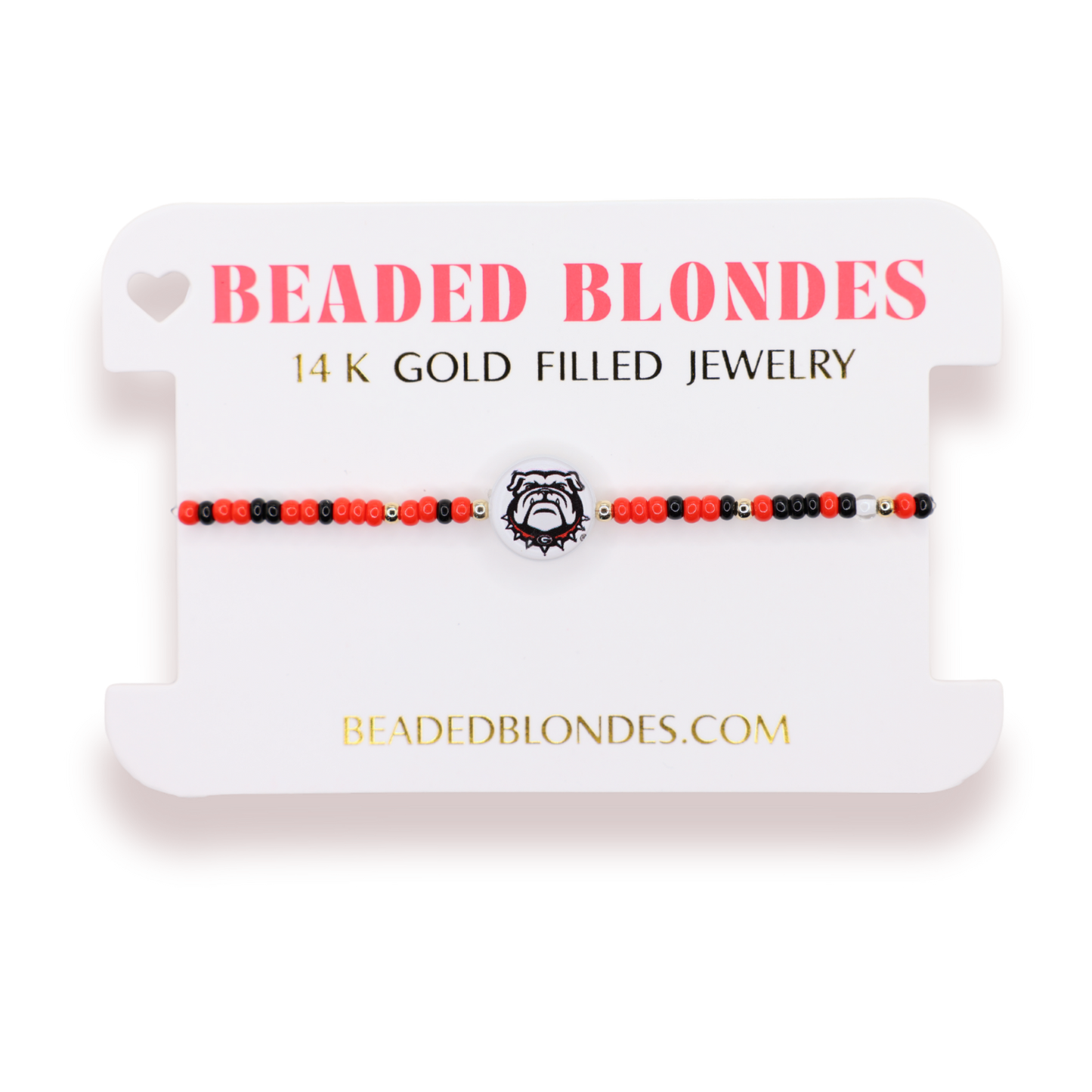 Beaded Blondes Georgia Logo Flip Bracelet on Color (extended Size)