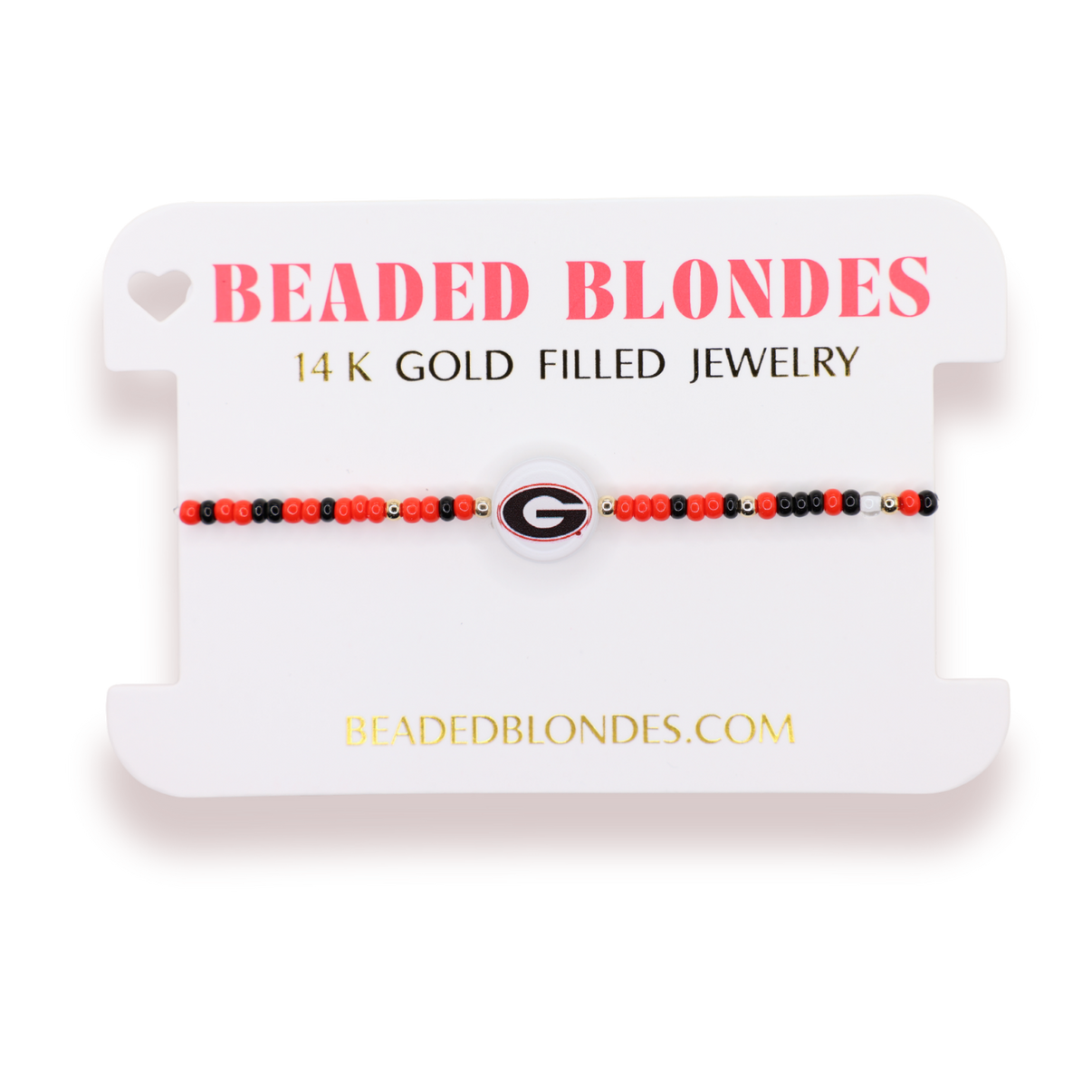 Beaded Blondes Georgia Logo Flip Bracelet on Color (extended Size)