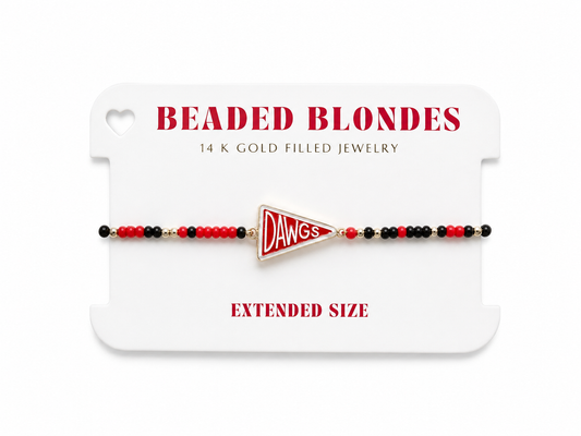 Beaded Blondes Dawgs Flag Bracelet(extended Size)