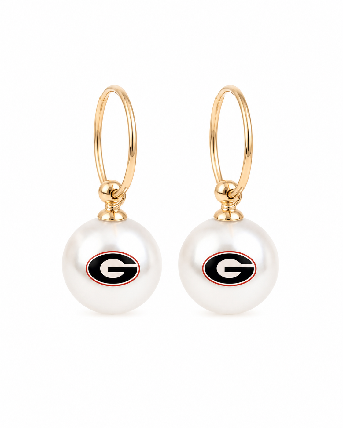 Georgia Logo Pearl Earrings