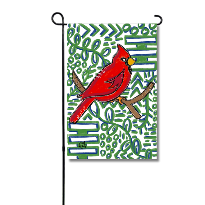 Cardinal Navy and Green Glam Garden Flag | UV Protection