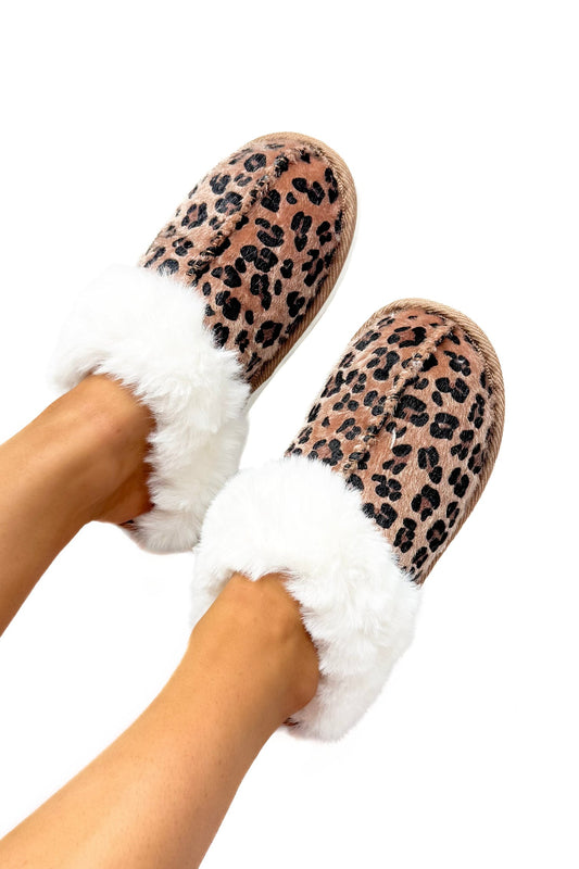 Cozy leopard slippers