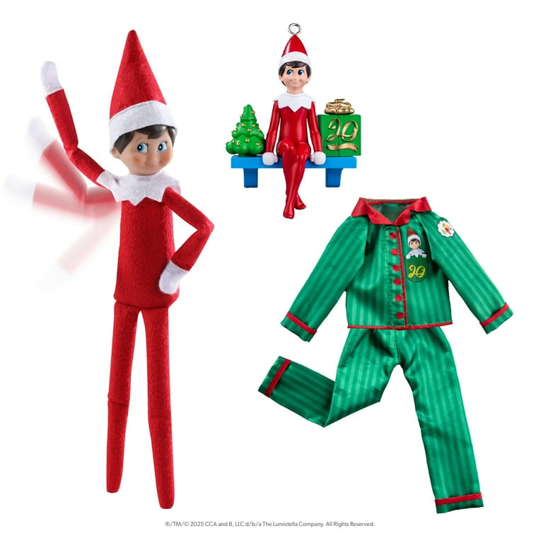 The Elf on the Shelf 20th Anniversary Scout Elf – Boy with Blue Eyes, Posable Christmas Elf and Storybook