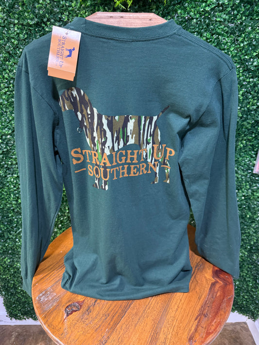 Straight Up Southern Camo Dog Long-sleeve