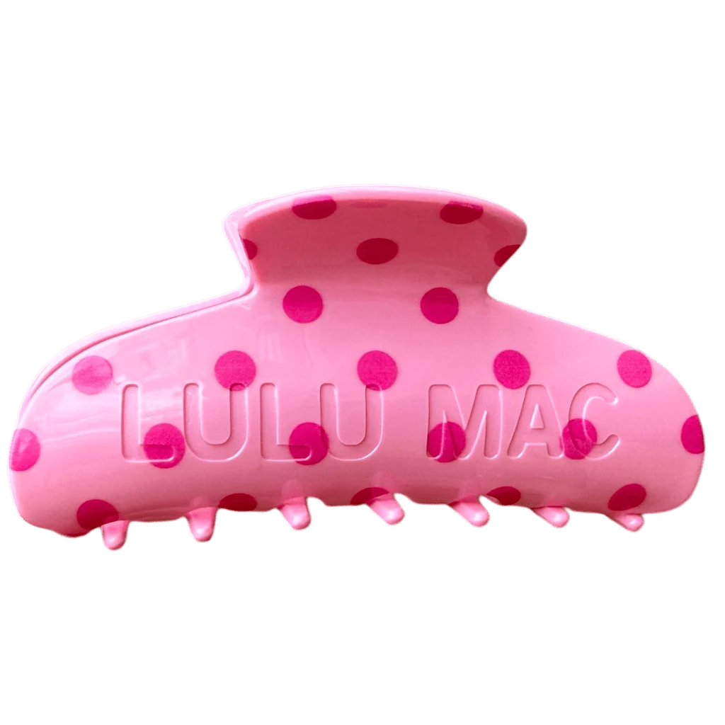 Pink Polka Dot Lulu Mac Hair Clip