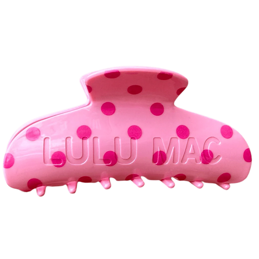 Pink Polka Dot Lulu Mac Hair Clip