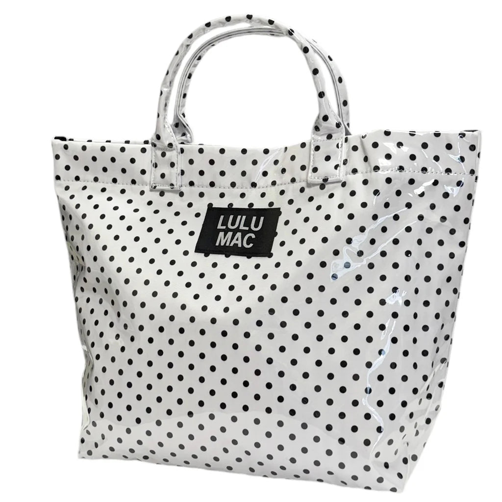 Black and White Polkadot Tote Bag